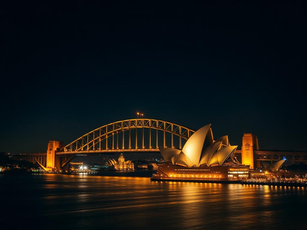 Sydney skyline at night